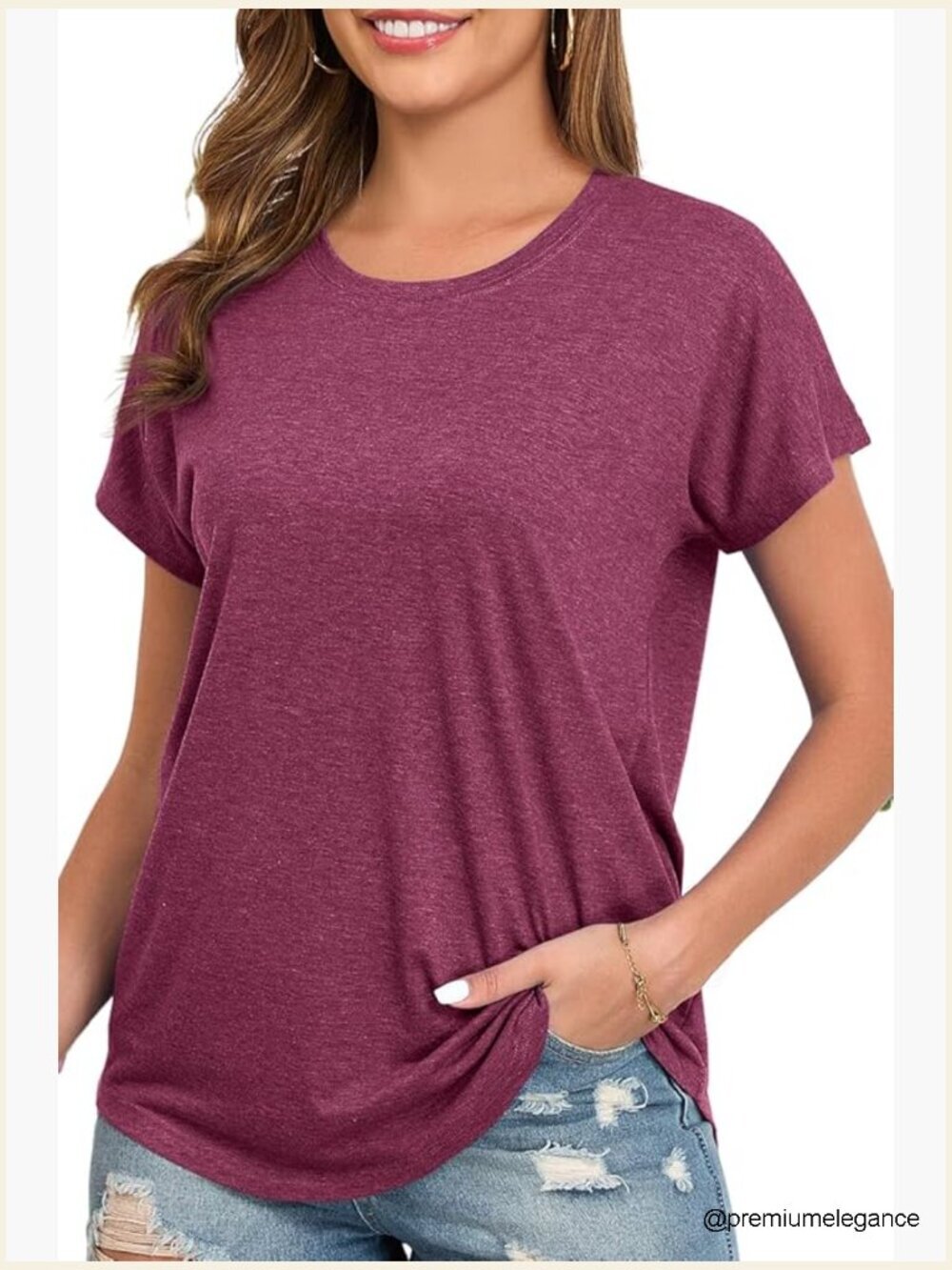 High Low Loose Casual Basic T-Shirt Summer Short Sleeve